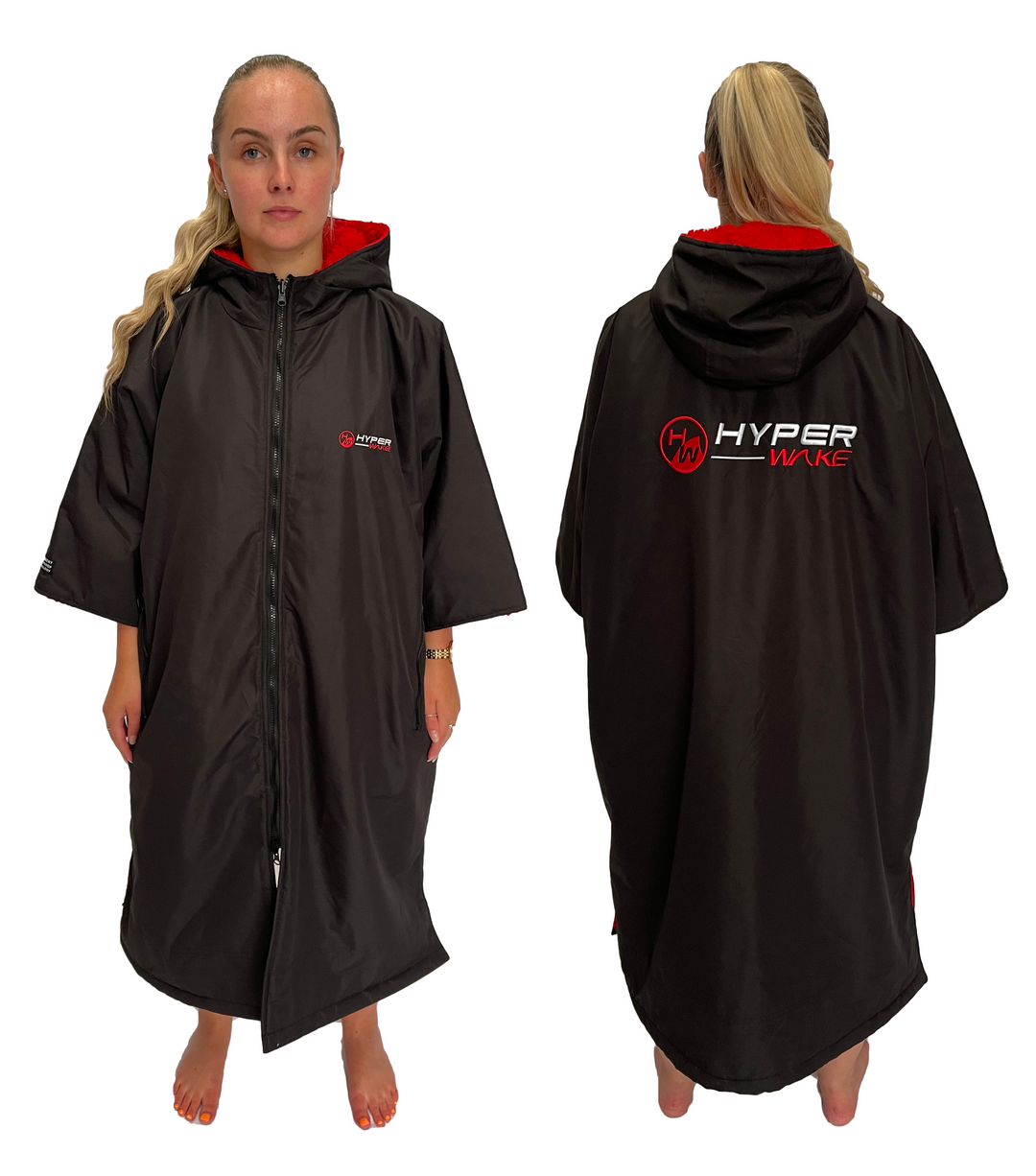 Red Short Sleeve Dry Changing Robe